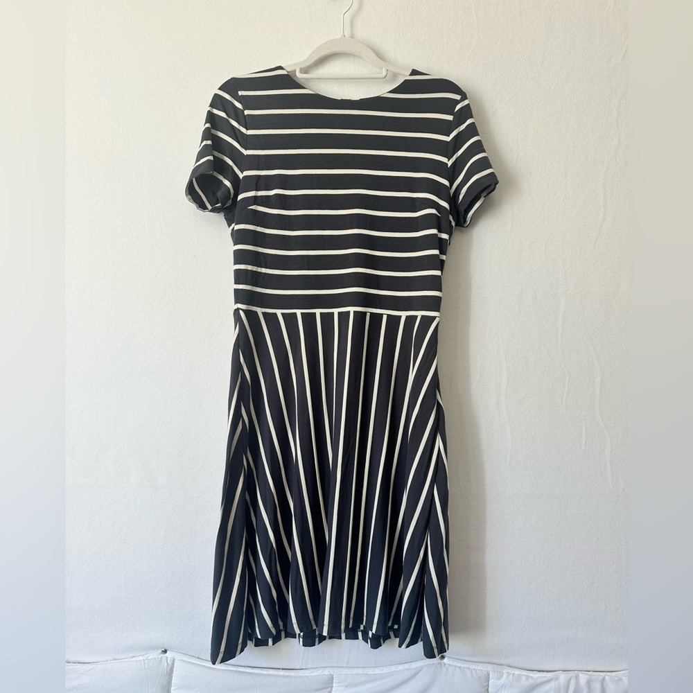 LOFT Navy & White Striped Dress – Women’s Size 8